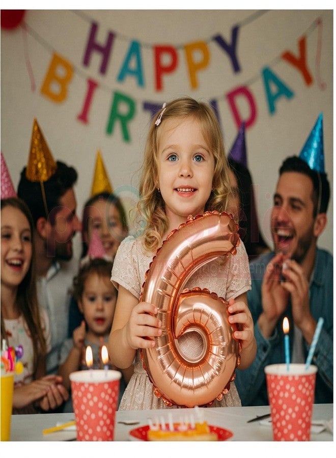 Propsicle 16 inch Number 6 Foil Balloon - Rose Gold Numeric Balloon for Birthday Decoration, Anniversary, Milestone - No. Six Balloon for Photo Backdrop - Image 3